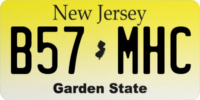 NJ license plate B57MHC