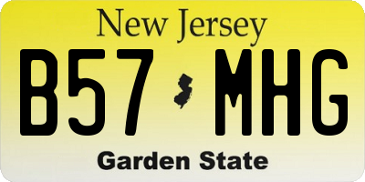 NJ license plate B57MHG