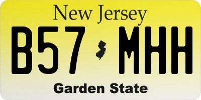 NJ license plate B57MHH