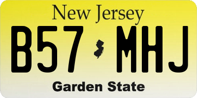 NJ license plate B57MHJ