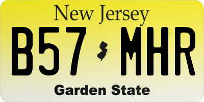 NJ license plate B57MHR