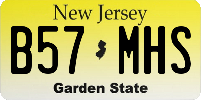 NJ license plate B57MHS