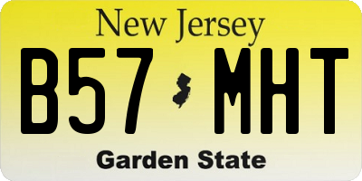 NJ license plate B57MHT