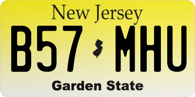 NJ license plate B57MHU
