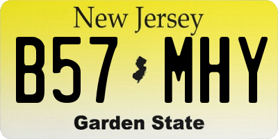 NJ license plate B57MHY