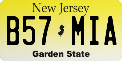 NJ license plate B57MIA