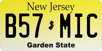 NJ license plate B57MIC