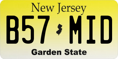 NJ license plate B57MID