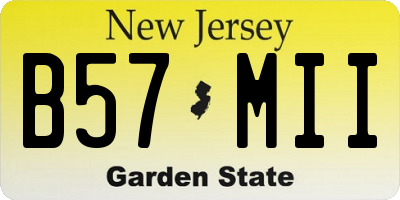 NJ license plate B57MII