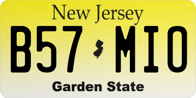 NJ license plate B57MIO