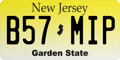 NJ license plate B57MIP