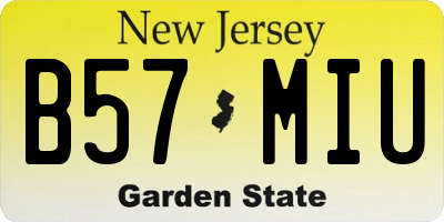 NJ license plate B57MIU