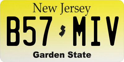 NJ license plate B57MIV