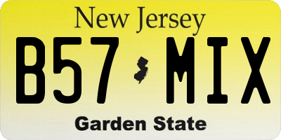 NJ license plate B57MIX