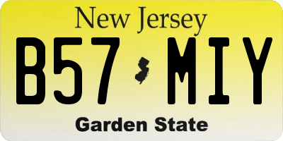 NJ license plate B57MIY