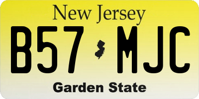 NJ license plate B57MJC