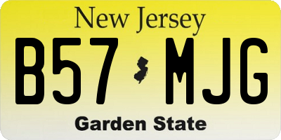 NJ license plate B57MJG