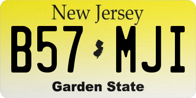 NJ license plate B57MJI