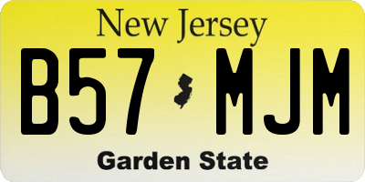 NJ license plate B57MJM