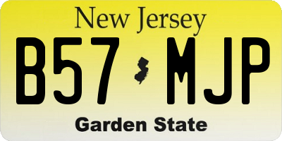 NJ license plate B57MJP