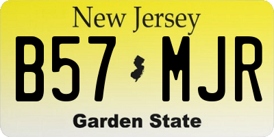 NJ license plate B57MJR
