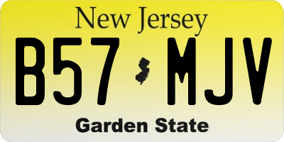 NJ license plate B57MJV