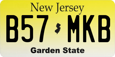 NJ license plate B57MKB