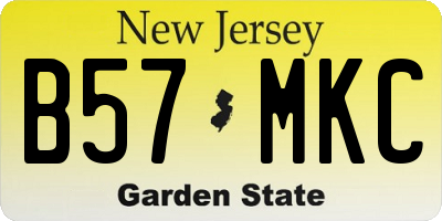 NJ license plate B57MKC