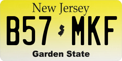 NJ license plate B57MKF