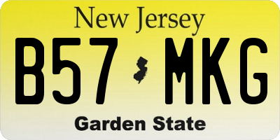 NJ license plate B57MKG