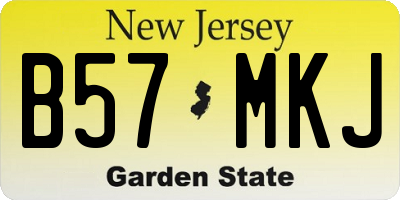 NJ license plate B57MKJ