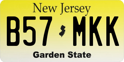 NJ license plate B57MKK