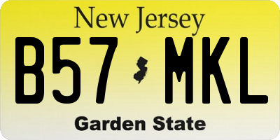 NJ license plate B57MKL