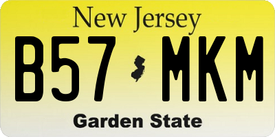 NJ license plate B57MKM