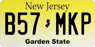 NJ license plate B57MKP