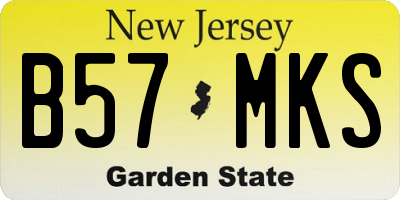 NJ license plate B57MKS