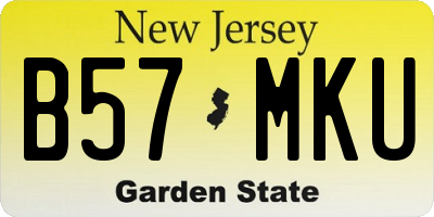 NJ license plate B57MKU