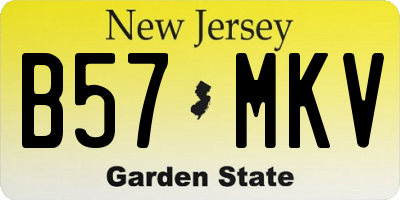 NJ license plate B57MKV