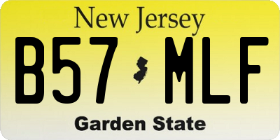 NJ license plate B57MLF