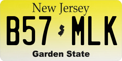 NJ license plate B57MLK