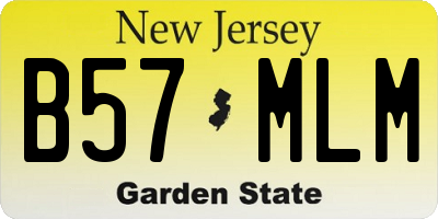 NJ license plate B57MLM
