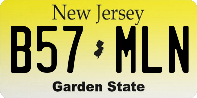 NJ license plate B57MLN