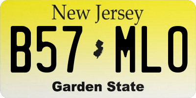 NJ license plate B57MLO