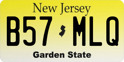 NJ license plate B57MLQ