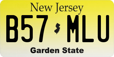 NJ license plate B57MLU