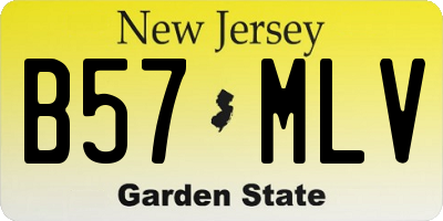 NJ license plate B57MLV