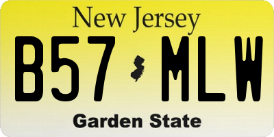 NJ license plate B57MLW