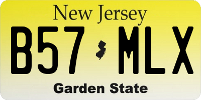 NJ license plate B57MLX