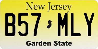 NJ license plate B57MLY