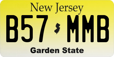 NJ license plate B57MMB